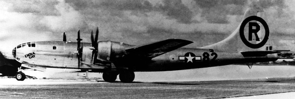 Enola Gay, the Boeing plane that dropped the first atomic bomb on Hiroshima,