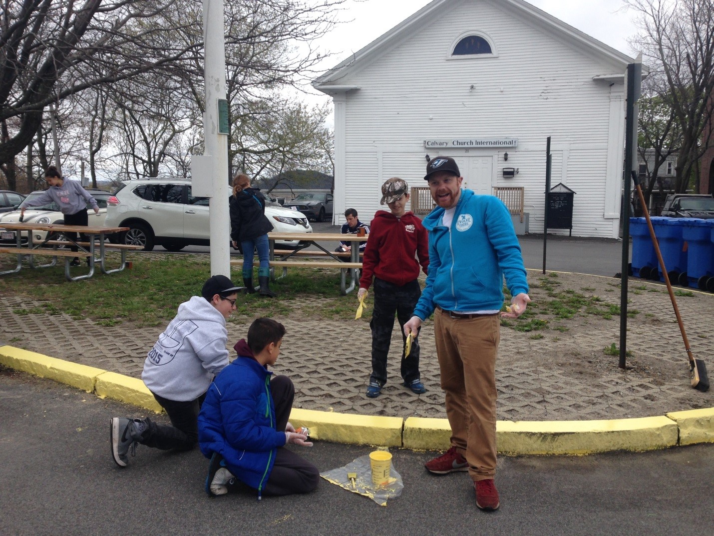 Service learning work and interacting with local school children