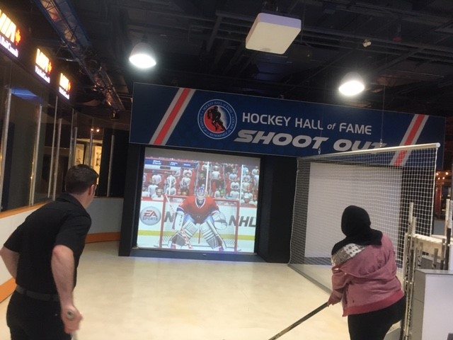 Playing hockey at the Hall of Fame