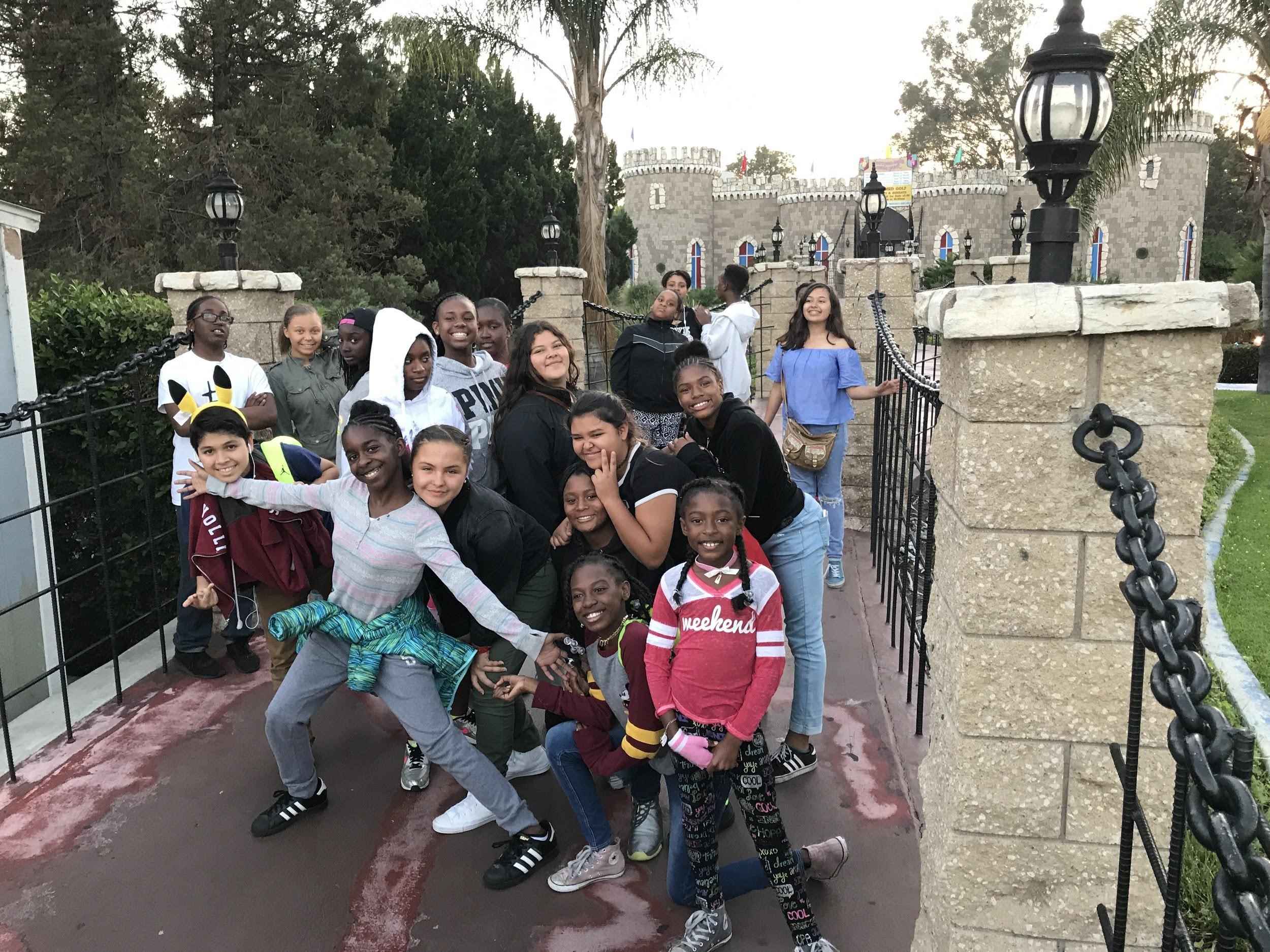 School Trip Enjoying Mini Putt in Los Angeles