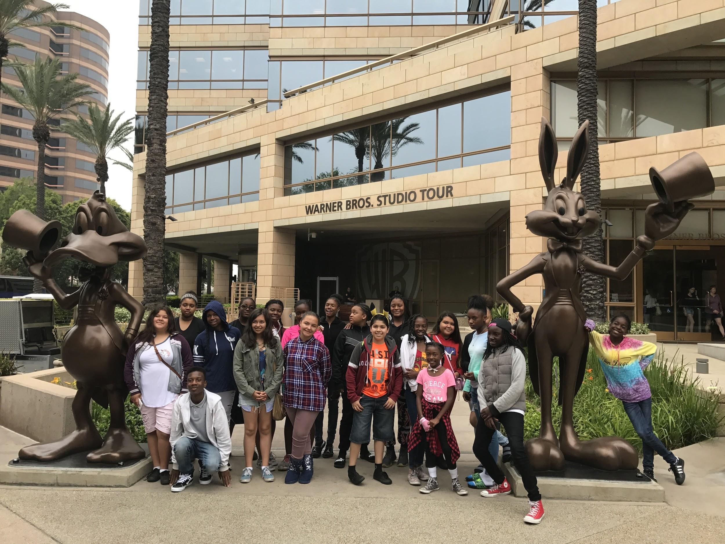 School Trip Getting ready for our Los Angeles Warner Brothers Tour